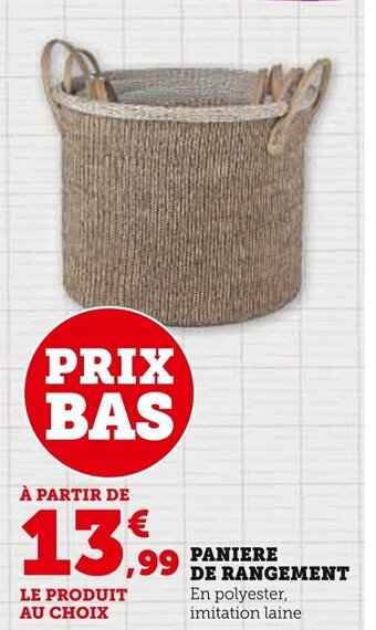 Super U PANIERE DE RANGEMENT offre