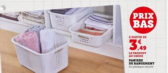 Super U PANIERE DE RANGEMENT En plastique recyclé offre