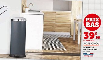Super U POUBELLE A PEDALE 30L En métal offre