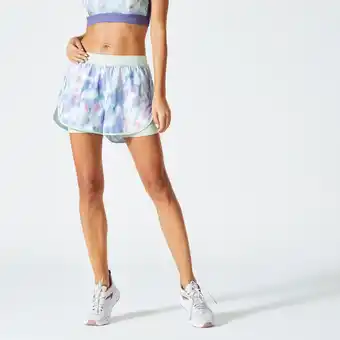 Decathlon Short 2 en 1 anti frottement des cuisses fitness cardio femme imprimé offre