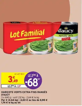 Intermarché Haricots verts extra-fins rangésd'aucy offre