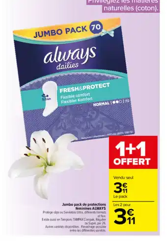 Jumbo pack de protections féminines Always