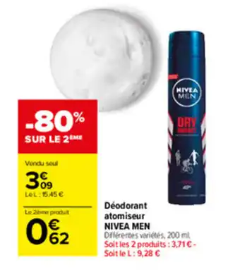 Carrefour Market Déodorant atomiseur Nivea Men offre