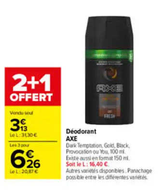 Carrefour Market Déodorant Axe offre