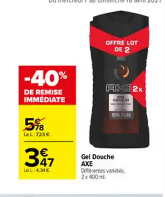 Carrefour Market Gel Douche Axe offre