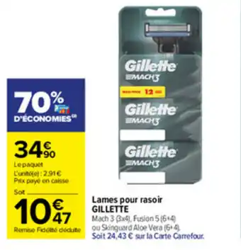 Carrefour Market Lames pour rasoir Gillette offre