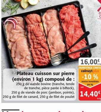 Colruyt (¹) Plateau cuisson sur pierre offre
