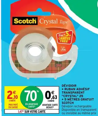 Intermarché Dévidoir+Ruban Adhésif Transparent offre