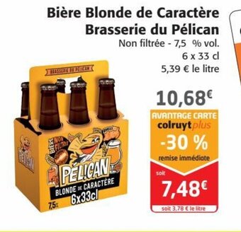Colruyt Bière Blonde de Caractère Brasserie du Pélican colruytplus offre