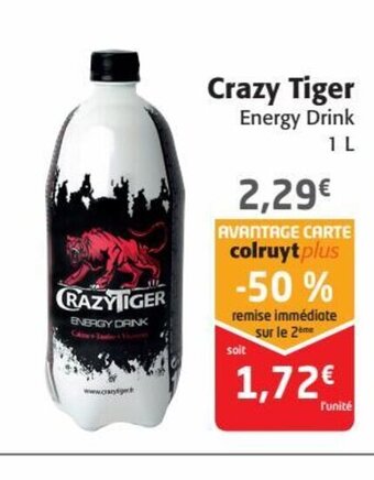 Colruyt Crazy Tiger Energy Drink offre