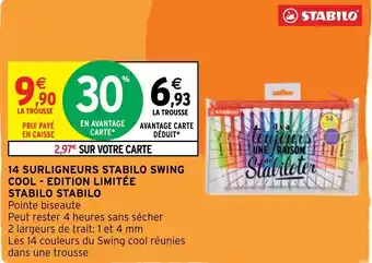 14 Surligneurs Stabilo Swing