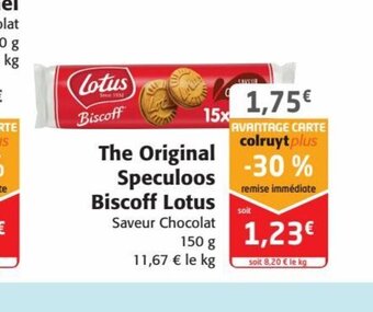 Colruyt The Original Speculoos Biscoff Lotus Saveur Chocolat 150 g offre