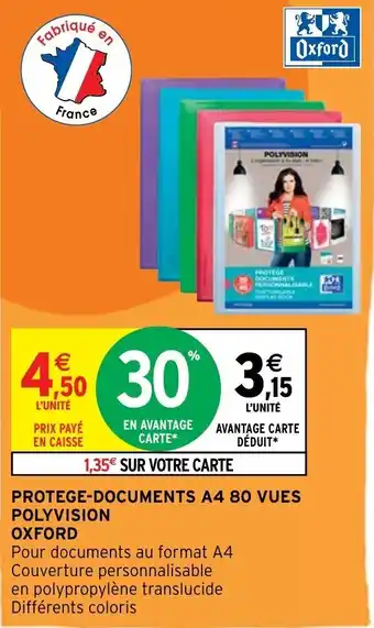 Intermarché Protege-Documents A4 80 Vues Polyvision offre