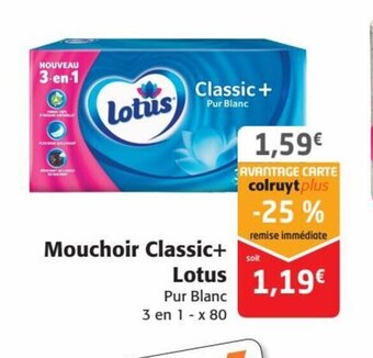 Colruyt Mouchoir Classic+ lotus offre