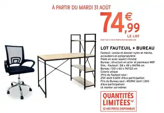 Intermarché Lot Fauteuil + Bureau offre