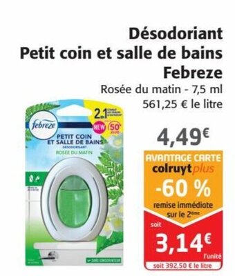 Colruyt Désodoriant Petit coin et salle de bains offre