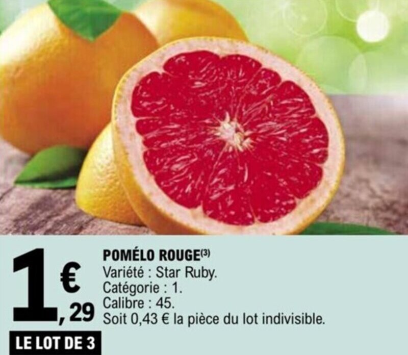 Promo POMÉLO ROUGE(³) chez E.Leclerc
