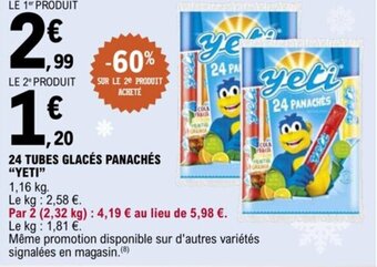 E.Leclerc 24 TUBES GLACÉS PANACHÉS "YETI" offre