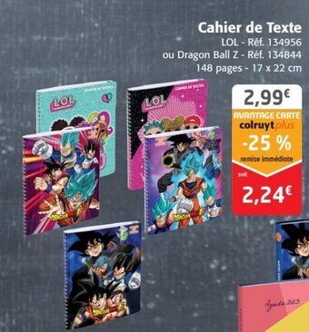 Colruyt Cahier de Texte offre