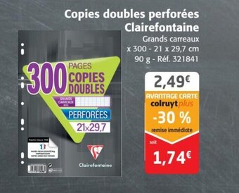 Colruyt Copies doubles perforées Clairefontaine offre