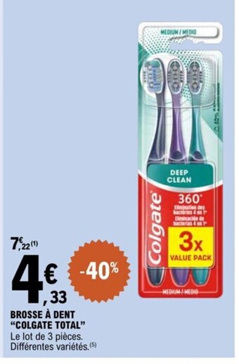 E.Leclerc BROSSE À DENT "COLGATE TOTAL offre