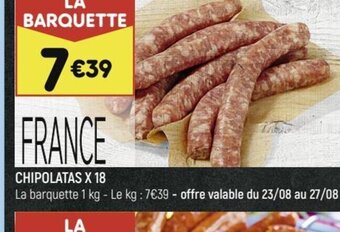 Leader Price CHIPOLATAS X 18 offre