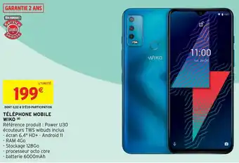 Intermarché Téléphone Mobile Wiko offre
