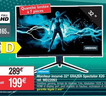 Moniteur incurvé 32" ERAZER Spectator X20 réf. MD22093