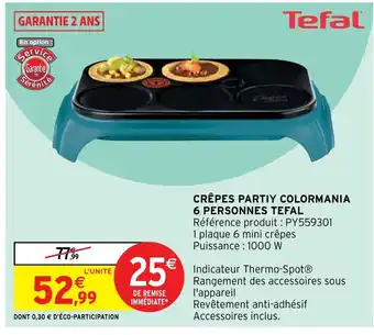 Crêpes Partiy Colormania 6 Personnes Tefal