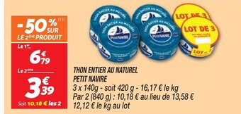 Netto THON ENTIER AU NATUREL PETIT NAVIRE offre