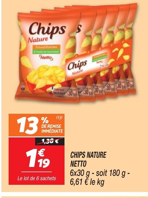 Promo CHIPS NATURE chez Netto