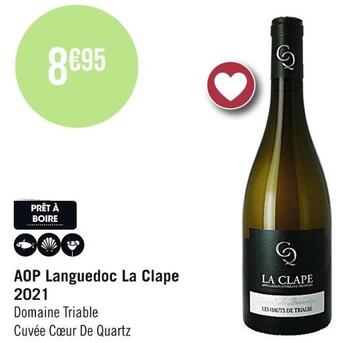 Casino Supermarchés Domaine triable aop languedoc la clape 2021 offre