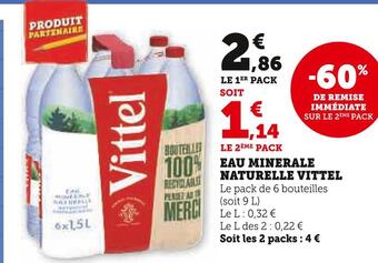 U Express Vittel eau minerale naturelle offre