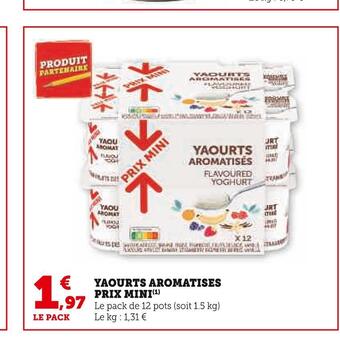 U Express Yaourts aromatises prix mini offre