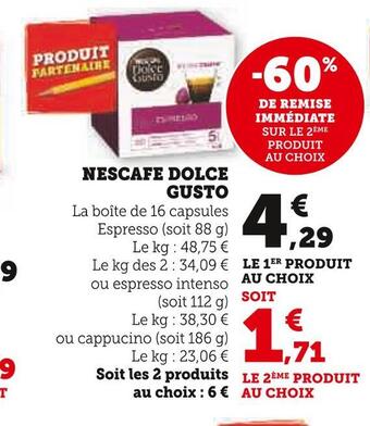 U Express Nescafe nescafe dolce gusto offre