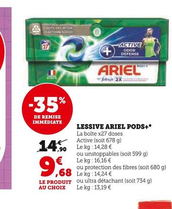 U Express Ariel lessive ariel pods +* offre