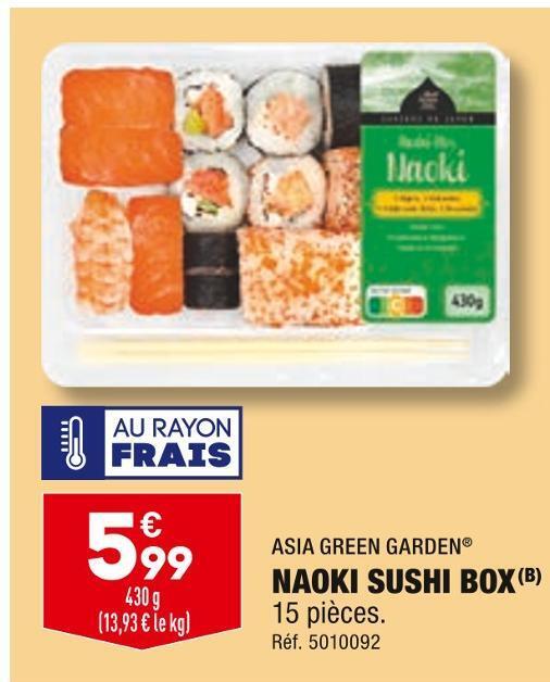 Promo Asia green garden naoki sushi box chez ALDI
