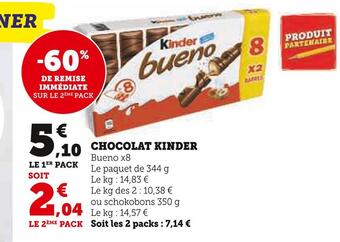 U Express Kinder chocolat kinder offre