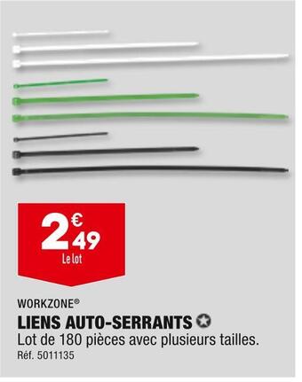 ALDI Workzone liens auto-serrants offre