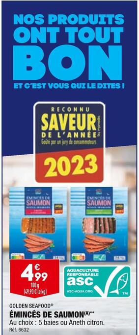 ALDI Golden seafood émincés de saumon offre
