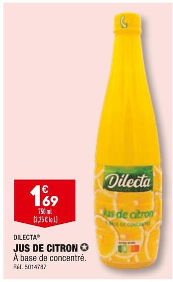 ALDI Dilecta jus de citron offre