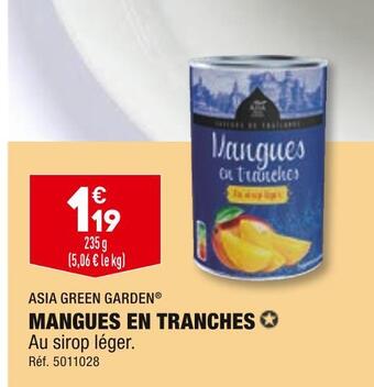 ALDI Asia green garden mangues en tranches offre