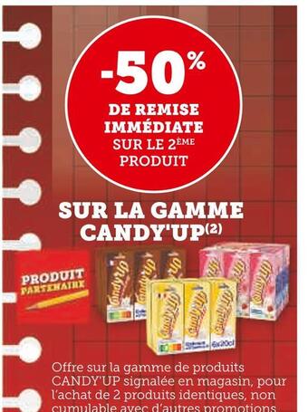 Candy'up -50% de remise immédiate sur le 2ème produit sur la gamme candy'up