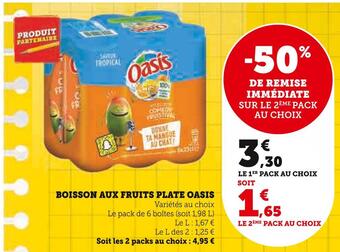 Super U Oasis boisson aux fruits plate offre