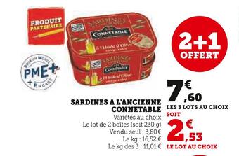 Super U Connetable sardines a l'ancienne offre