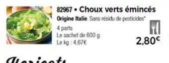 Thiriet Choux verts émincés offre