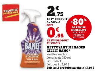 Super U Cillit bang nettoyant menager * offre