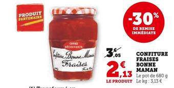 Super U Bonne maman confiture fraises offre
