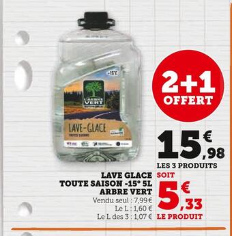Hyper U Arbre vert lave glace toute saison -15° 5l offre