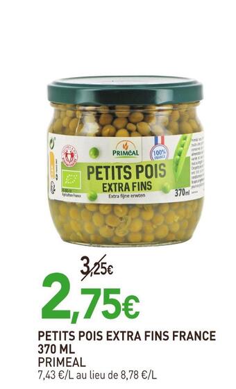 naturéO Primeal petits pois extra fins france offre